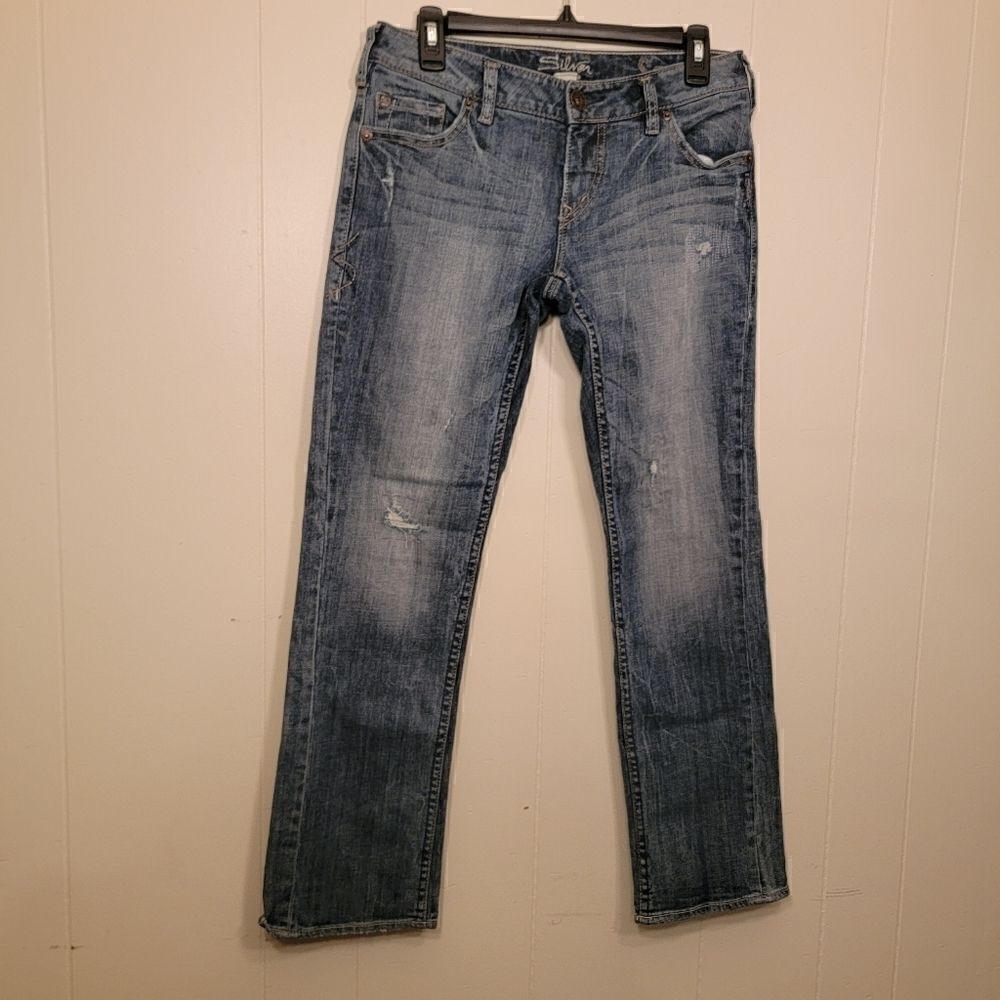 Silver Jeans Sam Boyfriend Distressed Denim 27x30
